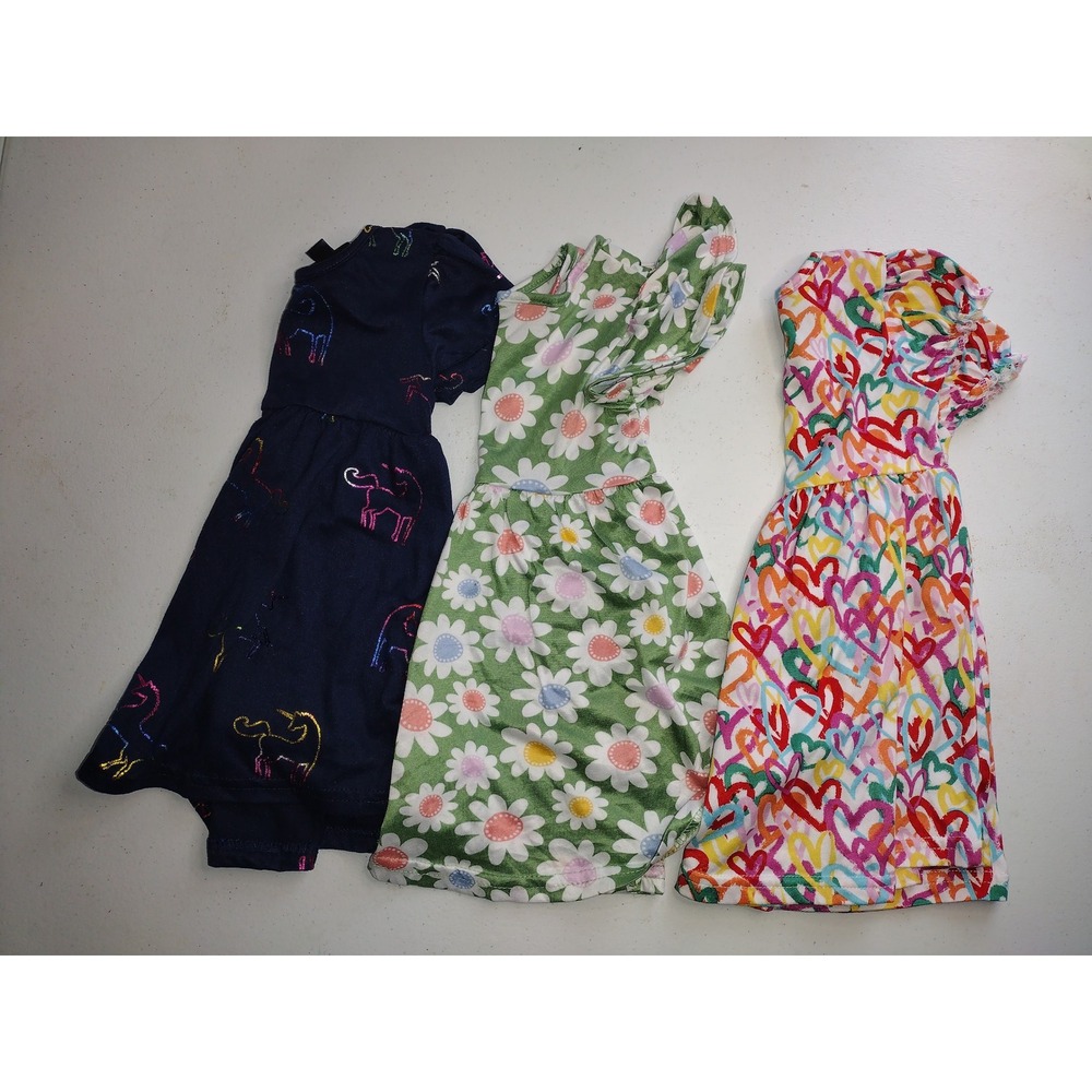 Picapino Kids 12M Unicorn Daisy Hearts‎ Print Dresses Girls lot of 3